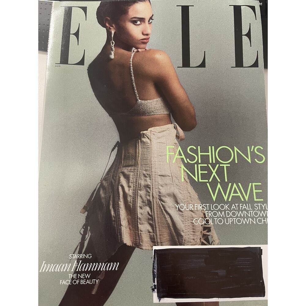 ELLE Magazine August 2023 IMAAN HAMMAM New Face of Beauty FASHION NEXT WAVE
